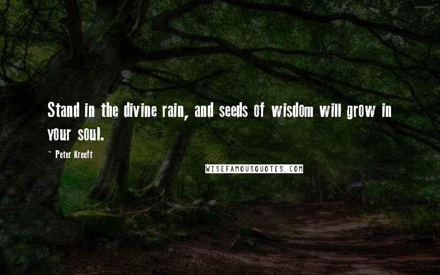 Peter Kreeft Quotes: Stand in the divine rain, and seeds of wisdom will grow in your soul.