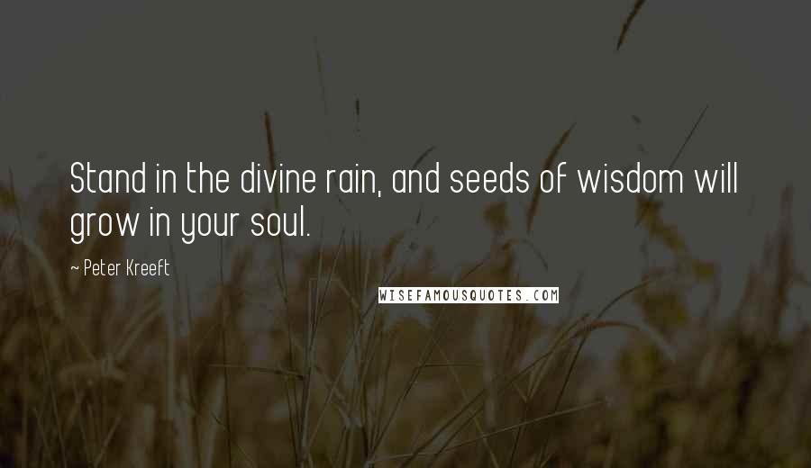 Peter Kreeft Quotes: Stand in the divine rain, and seeds of wisdom will grow in your soul.