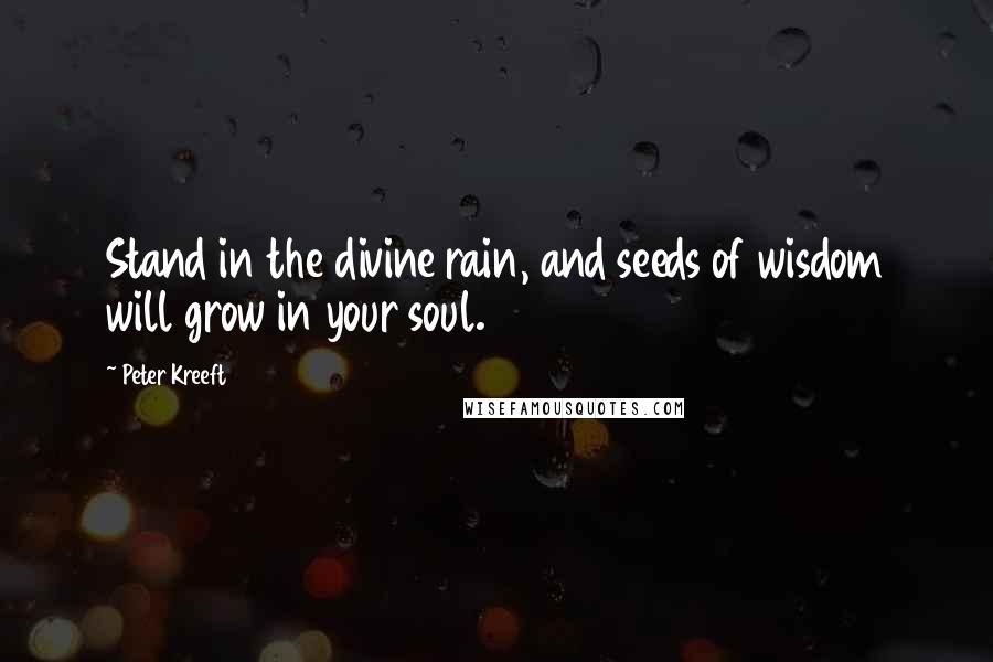 Peter Kreeft Quotes: Stand in the divine rain, and seeds of wisdom will grow in your soul.