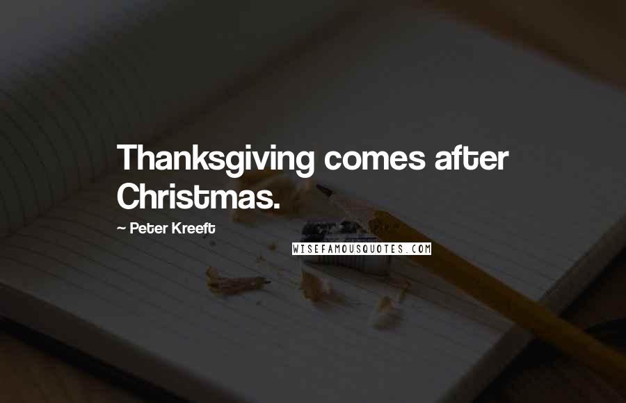 Peter Kreeft Quotes: Thanksgiving comes after Christmas.