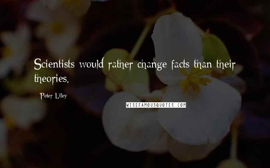 Peter Lilley Quotes: Scientists would rather change facts than their theories.