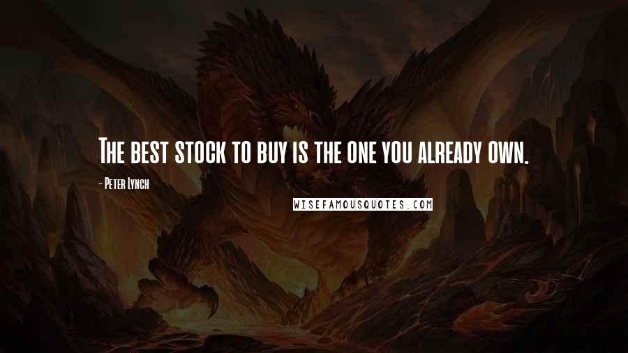 Peter Lynch Quotes: The best stock to buy is the one you already own.