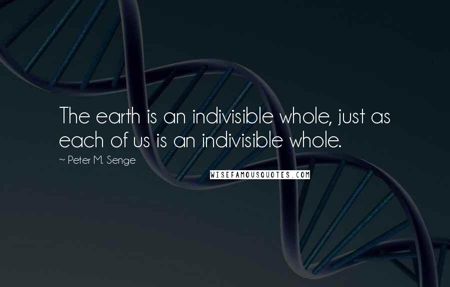 Peter M. Senge Quotes: The earth is an indivisible whole, just as each of us is an indivisible whole.