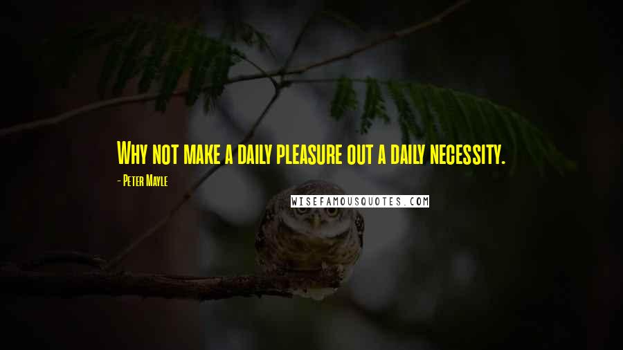 Peter Mayle Quotes: Why not make a daily pleasure out a daily necessity.