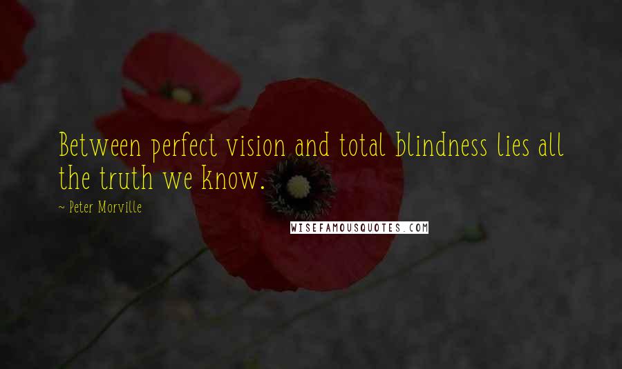 Peter Morville Quotes: Between perfect vision and total blindness lies all the truth we know.