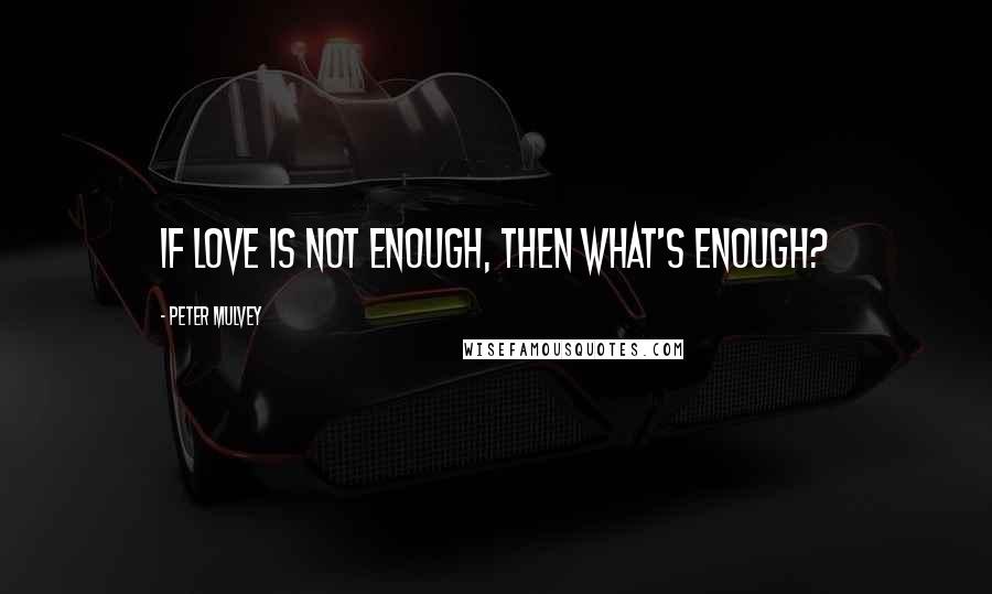 Peter Mulvey Quotes: If love is not enough, then what's enough?