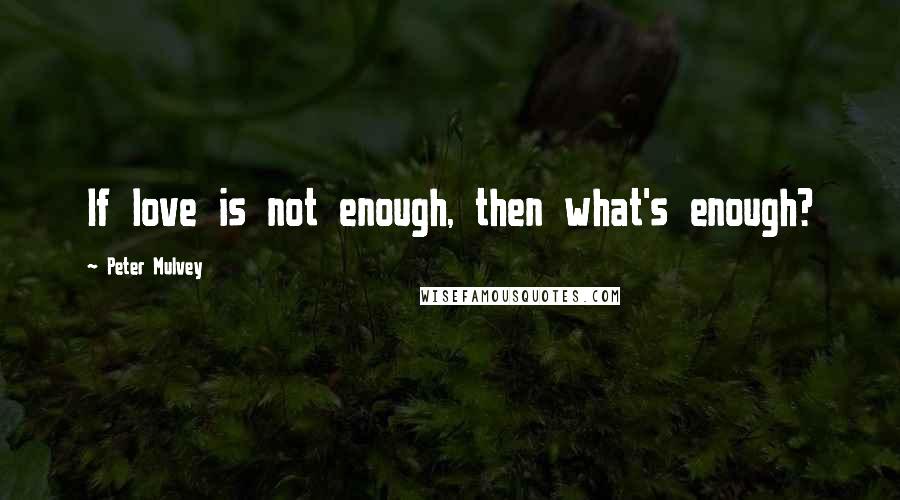 Peter Mulvey Quotes: If love is not enough, then what's enough?