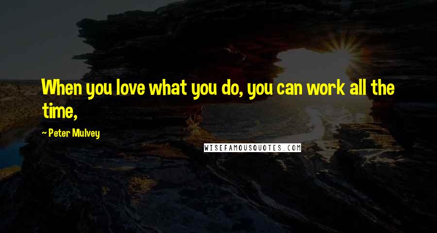 Peter Mulvey Quotes: When you love what you do, you can work all the time,