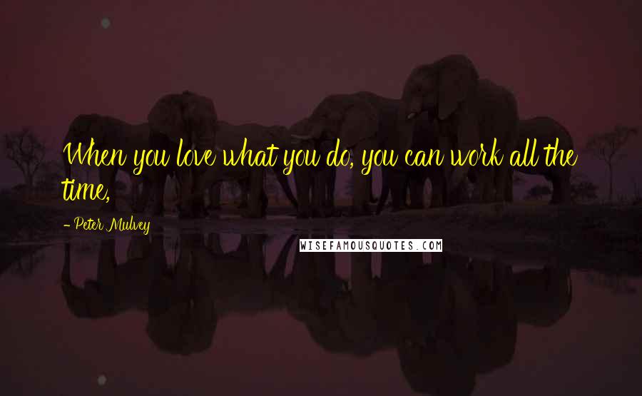 Peter Mulvey Quotes: When you love what you do, you can work all the time,