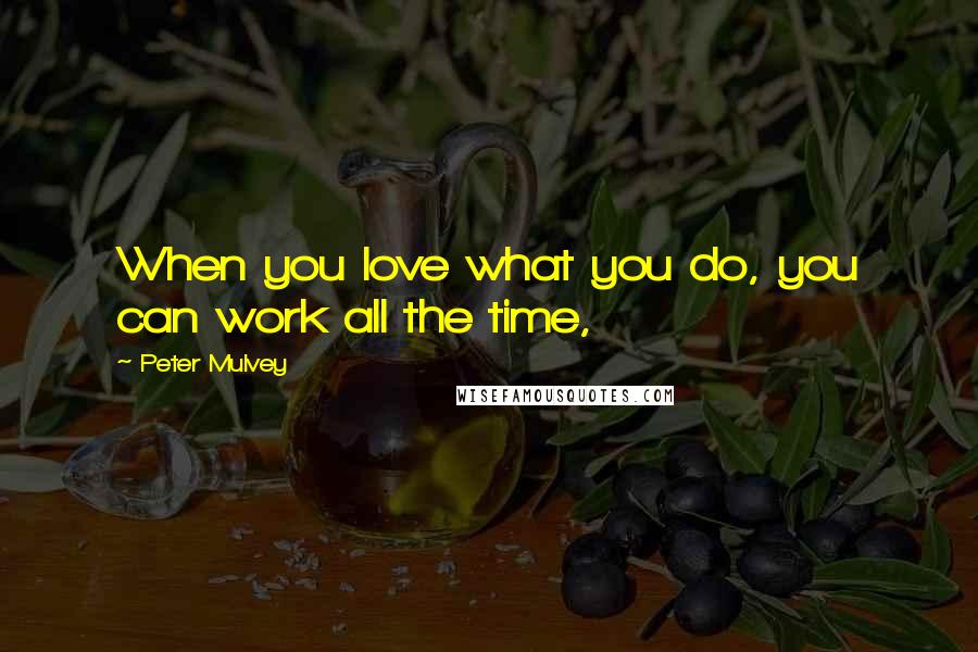 Peter Mulvey Quotes: When you love what you do, you can work all the time,