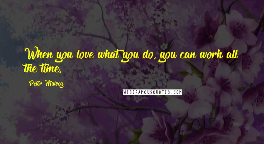 Peter Mulvey Quotes: When you love what you do, you can work all the time,