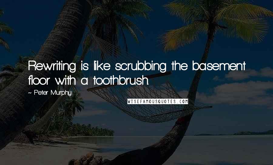 Peter Murphy Quotes: Rewriting is like scrubbing the basement floor with a toothbrush.