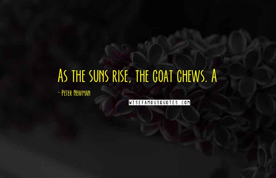 Peter Newman Quotes: As the suns rise, the goat chews. A