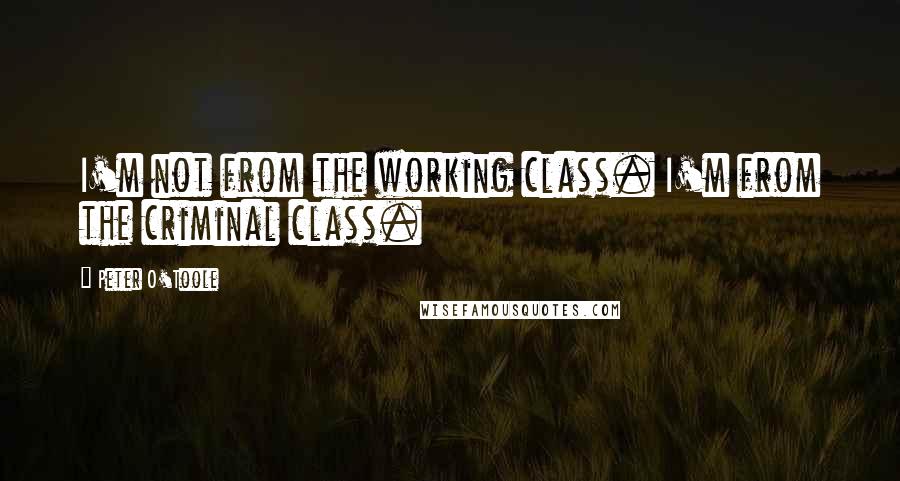 Peter O'Toole Quotes: I'm not from the working class. I'm from the criminal class.