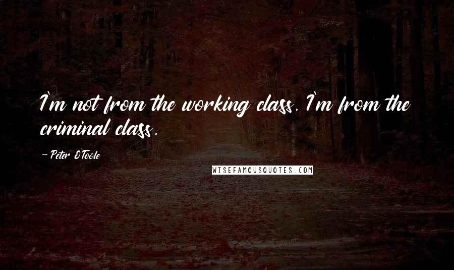 Peter O'Toole Quotes: I'm not from the working class. I'm from the criminal class.