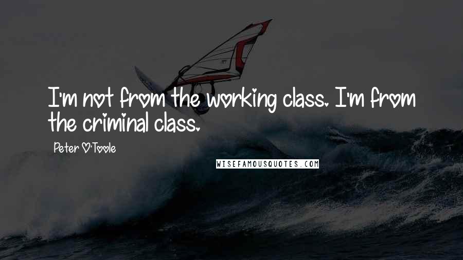 Peter O'Toole Quotes: I'm not from the working class. I'm from the criminal class.