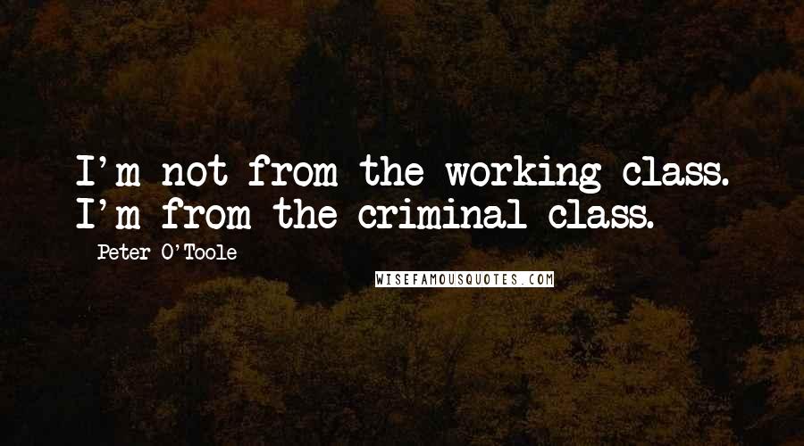 Peter O'Toole Quotes: I'm not from the working class. I'm from the criminal class.