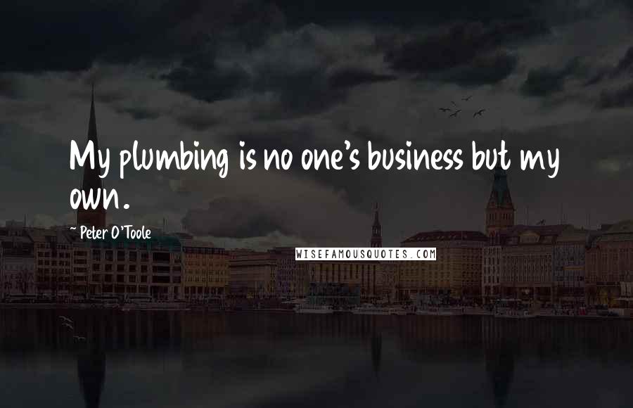 Peter O'Toole Quotes: My plumbing is no one's business but my own.