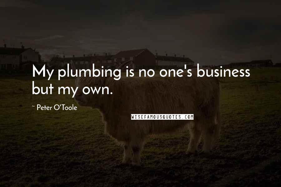 Peter O'Toole Quotes: My plumbing is no one's business but my own.