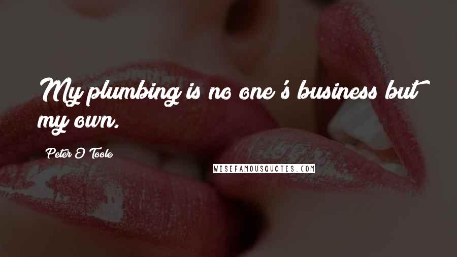 Peter O'Toole Quotes: My plumbing is no one's business but my own.