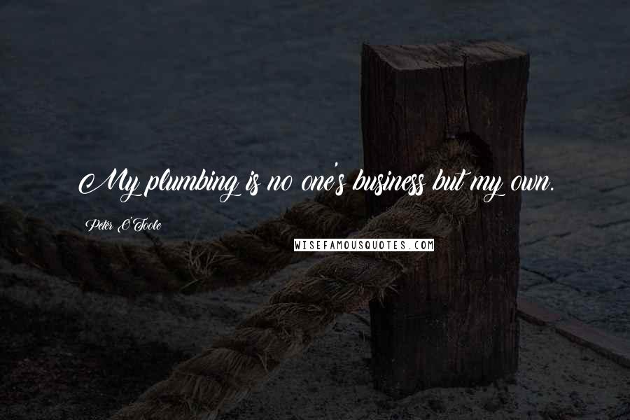 Peter O'Toole Quotes: My plumbing is no one's business but my own.