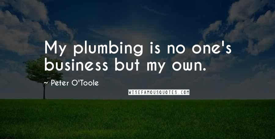 Peter O'Toole Quotes: My plumbing is no one's business but my own.