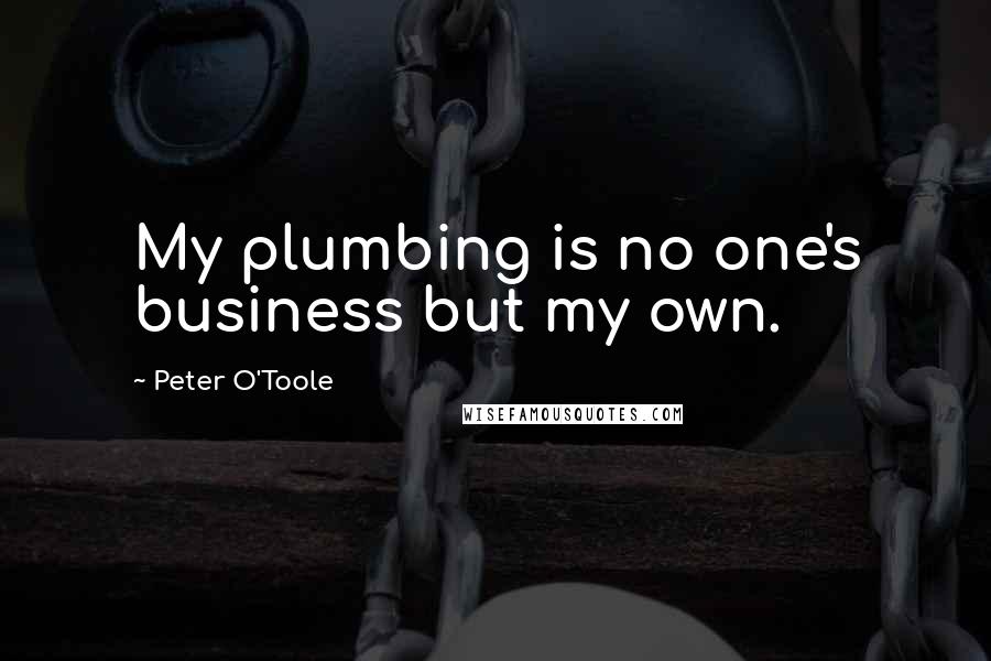Peter O'Toole Quotes: My plumbing is no one's business but my own.