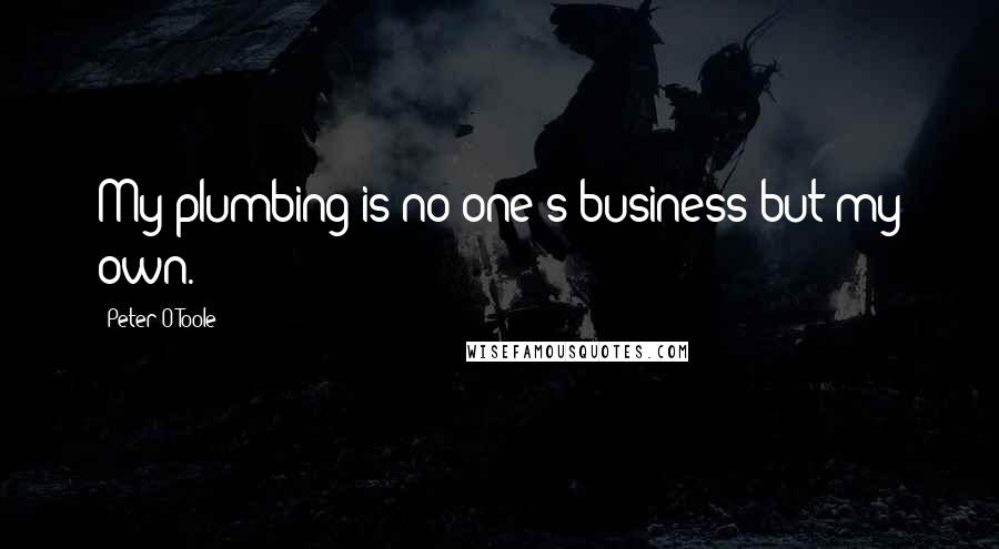 Peter O'Toole Quotes: My plumbing is no one's business but my own.