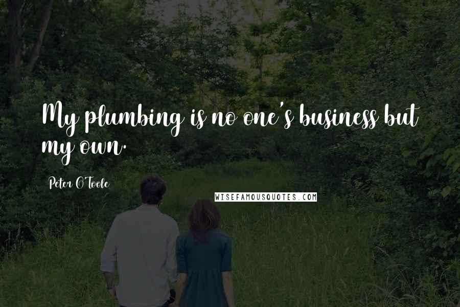 Peter O'Toole Quotes: My plumbing is no one's business but my own.