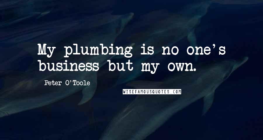 Peter O'Toole Quotes: My plumbing is no one's business but my own.