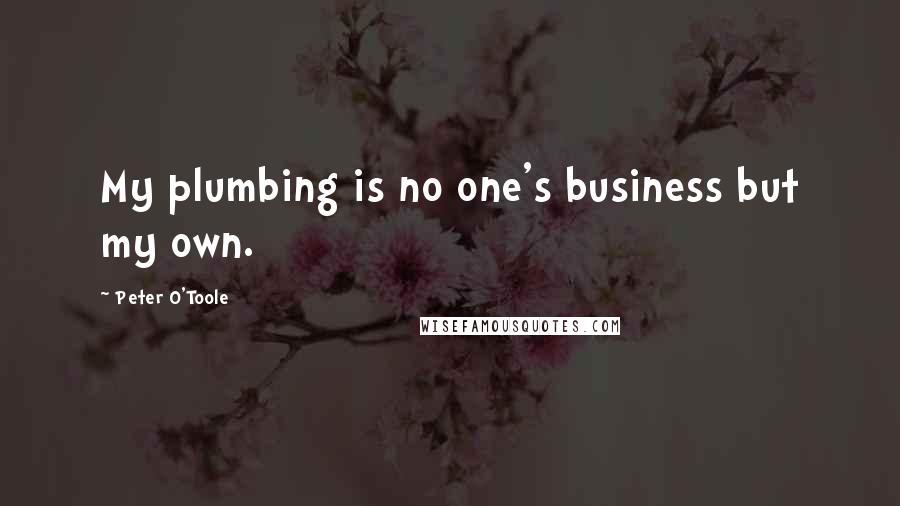 Peter O'Toole Quotes: My plumbing is no one's business but my own.