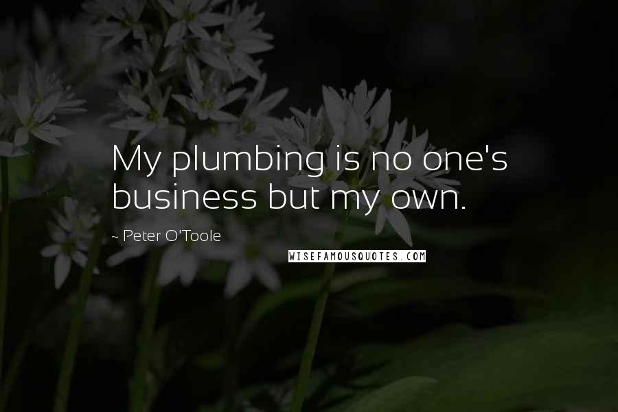 Peter O'Toole Quotes: My plumbing is no one's business but my own.