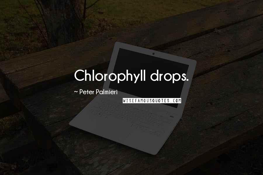 Peter Palmieri Quotes: Chlorophyll drops.