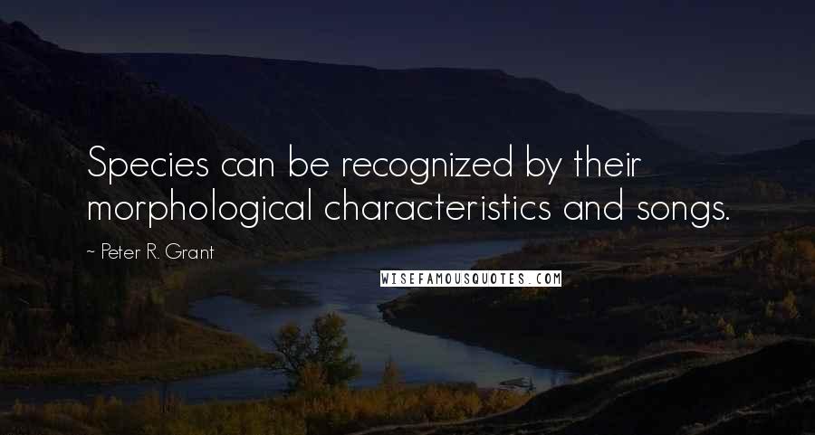 Peter R. Grant Quotes: Species can be recognized by their morphological characteristics and songs.