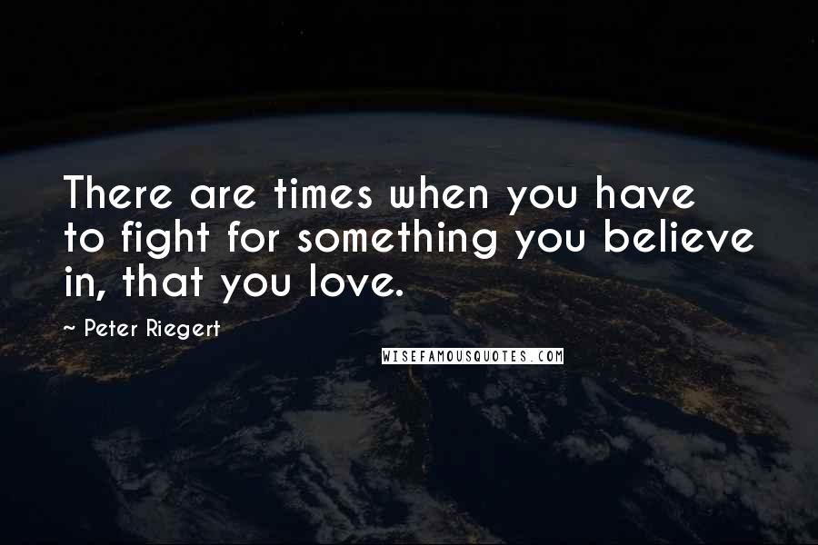 Peter Riegert Quotes: There are times when you have to fight for something you believe in, that you love.