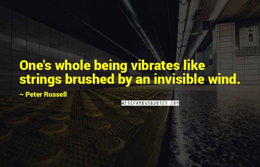 Peter Russell Quotes: One's whole being vibrates like strings brushed by an invisible wind.