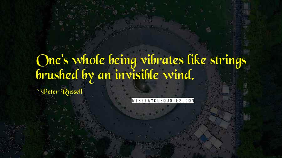 Peter Russell Quotes: One's whole being vibrates like strings brushed by an invisible wind.