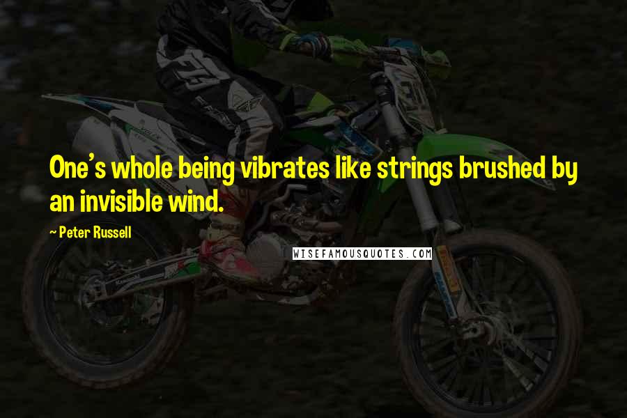 Peter Russell Quotes: One's whole being vibrates like strings brushed by an invisible wind.