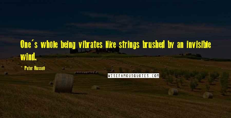 Peter Russell Quotes: One's whole being vibrates like strings brushed by an invisible wind.