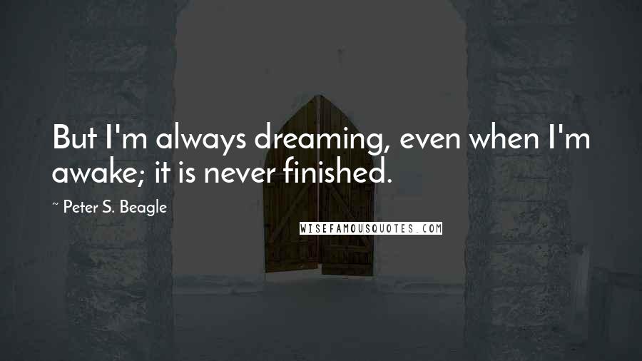 Peter S. Beagle Quotes: But I'm always dreaming, even when I'm awake; it is never finished.
