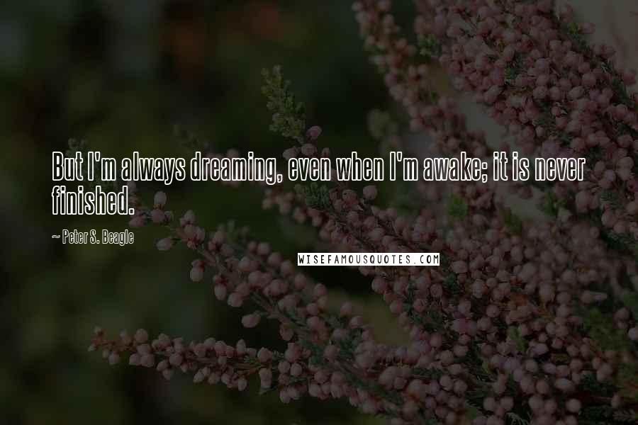 Peter S. Beagle Quotes: But I'm always dreaming, even when I'm awake; it is never finished.