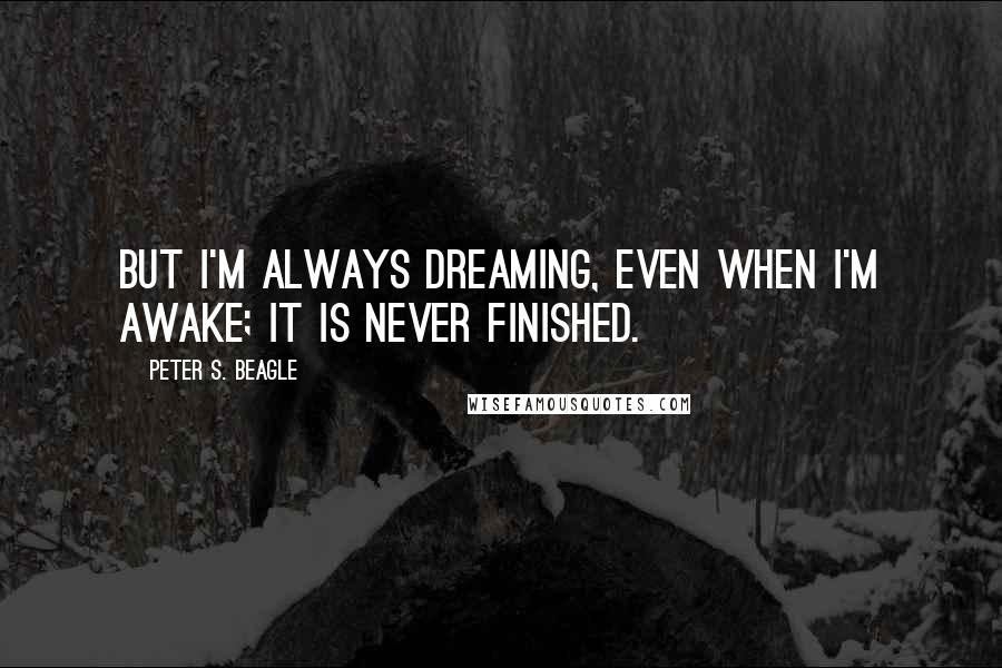 Peter S. Beagle Quotes: But I'm always dreaming, even when I'm awake; it is never finished.
