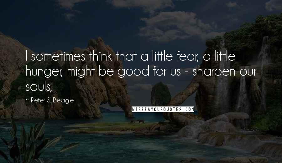 Peter S. Beagle Quotes: I sometimes think that a little fear, a little hunger, might be good for us - sharpen our souls,