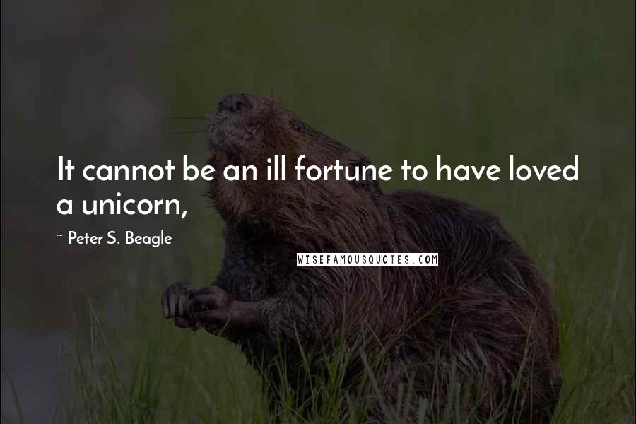 Peter S. Beagle Quotes: It cannot be an ill fortune to have loved a unicorn,
