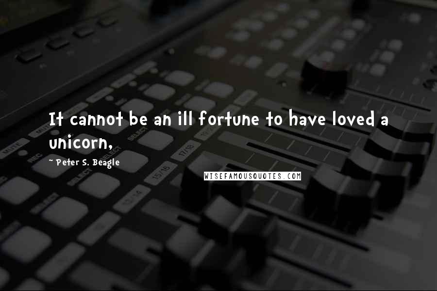 Peter S. Beagle Quotes: It cannot be an ill fortune to have loved a unicorn,