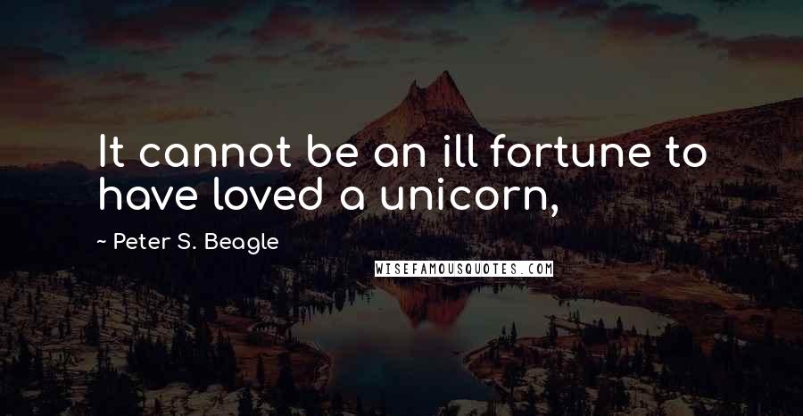 Peter S. Beagle Quotes: It cannot be an ill fortune to have loved a unicorn,