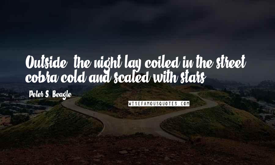 Peter S. Beagle Quotes: Outside, the night lay coiled in the street, cobra-cold and scaled with stars.