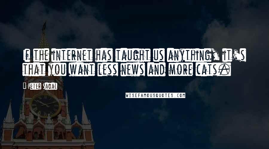 Peter Sagal Quotes: If the internet has taught us anything, it's that you want less news and more cats.