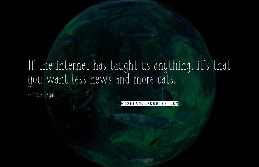 Peter Sagal Quotes: If the internet has taught us anything, it's that you want less news and more cats.