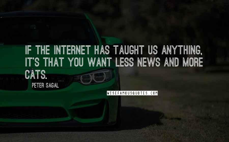 Peter Sagal Quotes: If the internet has taught us anything, it's that you want less news and more cats.